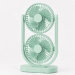 Premium Dual Head Desktop Fan – 360° Adjustable USB Rechargeable Cooling Fan - Image 7
